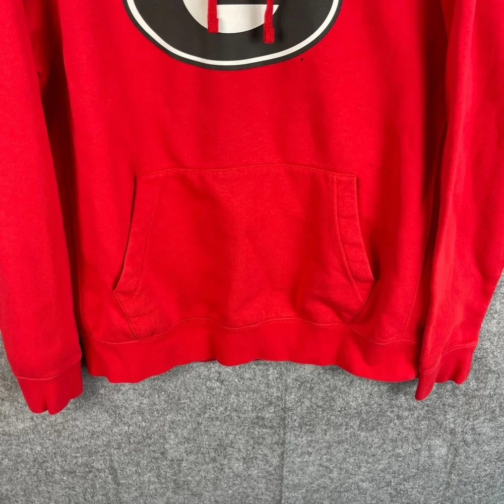 Nike Georgia Bulldogs Sweatshirt Mens Large Red NCAA Football Pullover Hoodie